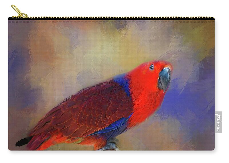 Eclectus Parrot Zip Pouch featuring the photograph Colorful and Attractive by Eva Lechner