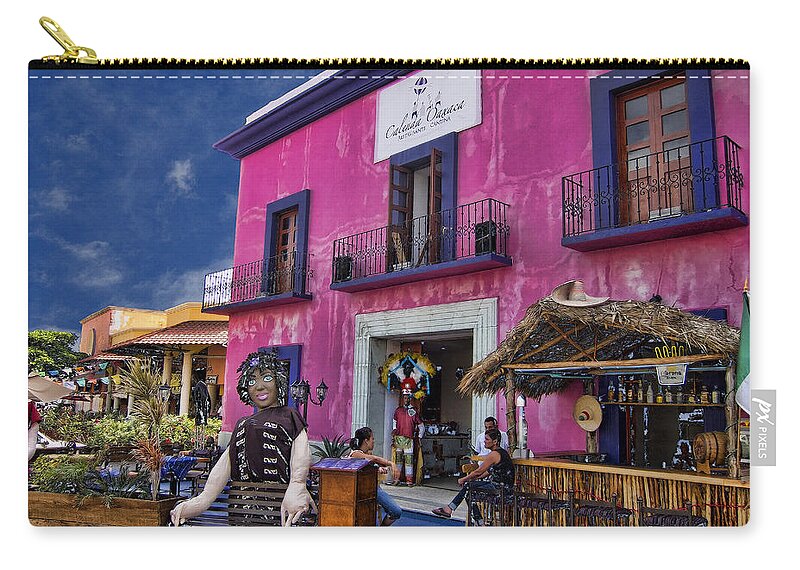 Colorful Zip Pouch featuring the photograph Colorful Cancun by Douglas Barnard