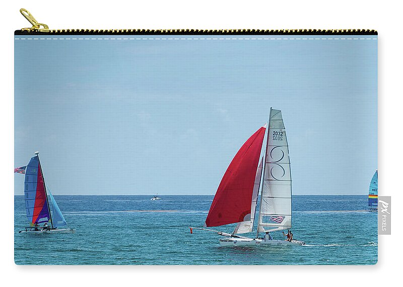 Florida Zip Pouch featuring the photograph Colorful Catamarans 3 Delray Beach Florida by Lawrence S Richardson Jr