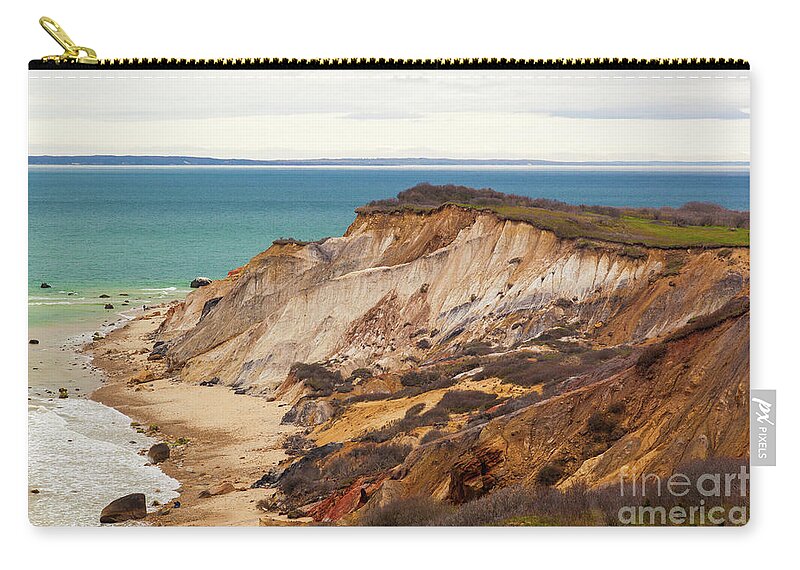 Colorful Clay Cliffs On The Vineyard Zip Pouch featuring the photograph Colorful Clay Cliffs on The Vineyard by Michelle Constantine