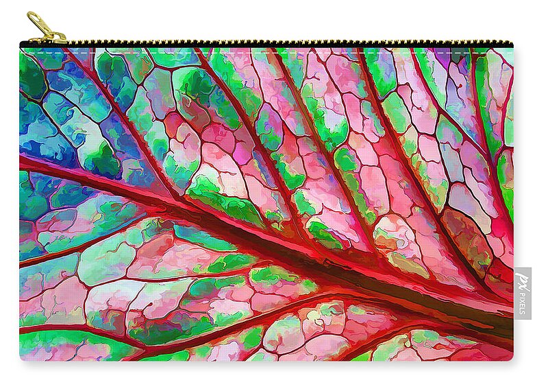 Nature Zip Pouch featuring the digital art Colorful Coleus Abstract 5 by ABeautifulSky Photography by Bill Caldwell