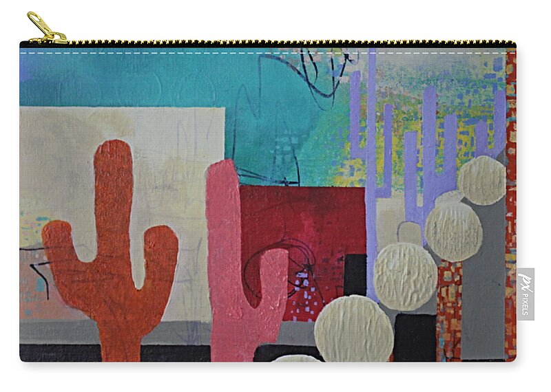 Abstract Carry-all Pouch featuring the painting Colorful Desert by April Burton