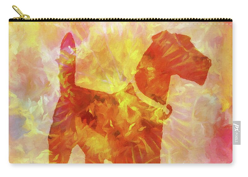 Dog Zip Pouch featuring the painting Colorful Dog by Lutz Baar