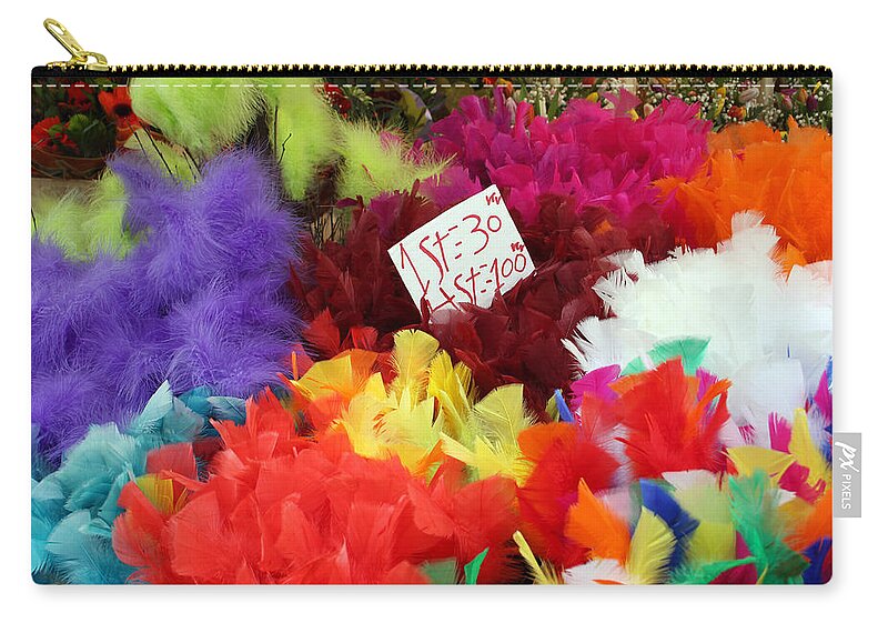Stockholm Carry-all Pouch featuring the photograph Colorful Easter Feathers by Linda Woods