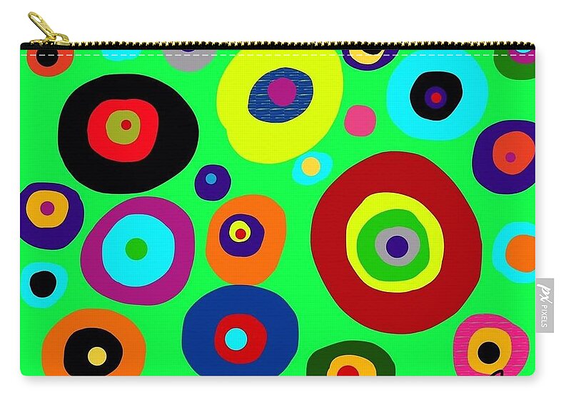  Zip Pouch featuring the digital art Colorful eyes in the green sky by Susan Fielder