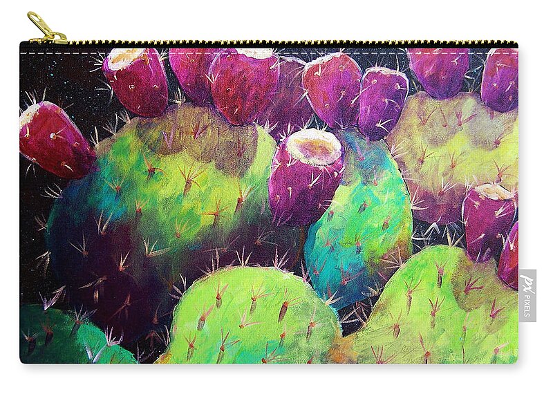 Cactus Zip Pouch featuring the painting Colorful Fruit by Candy Mayer