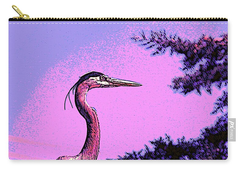 Heron Carry-all Pouch featuring the photograph Colorful Heron by April Burton