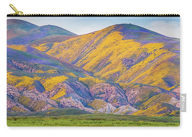 California Zip Pouch featuring the photograph Colorful Hills at Sunset by Marc Crumpler