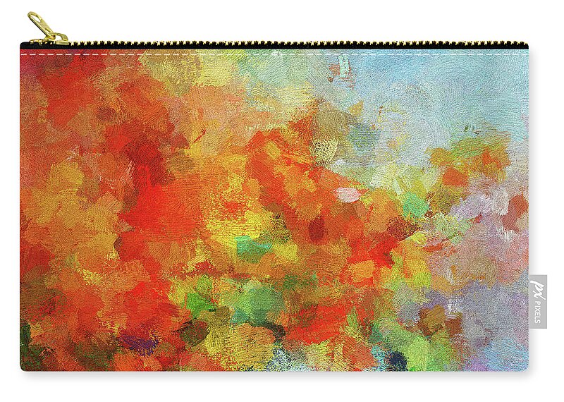 Abstract Zip Pouch featuring the painting Colorful Landscape Art in Abstract Style by Inspirowl Design