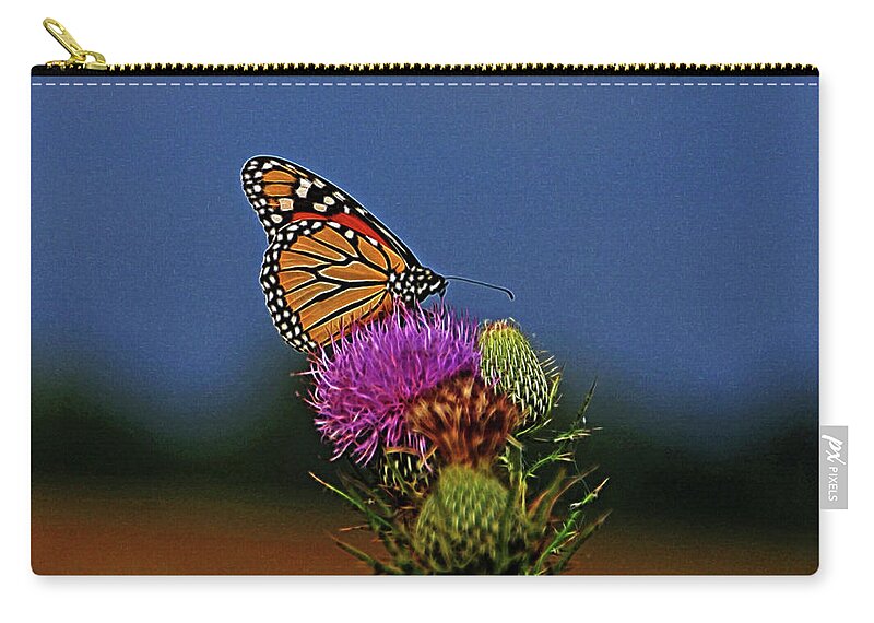 Butterfly Zip Pouch featuring the photograph Colorful Monarch by Sandy Keeton