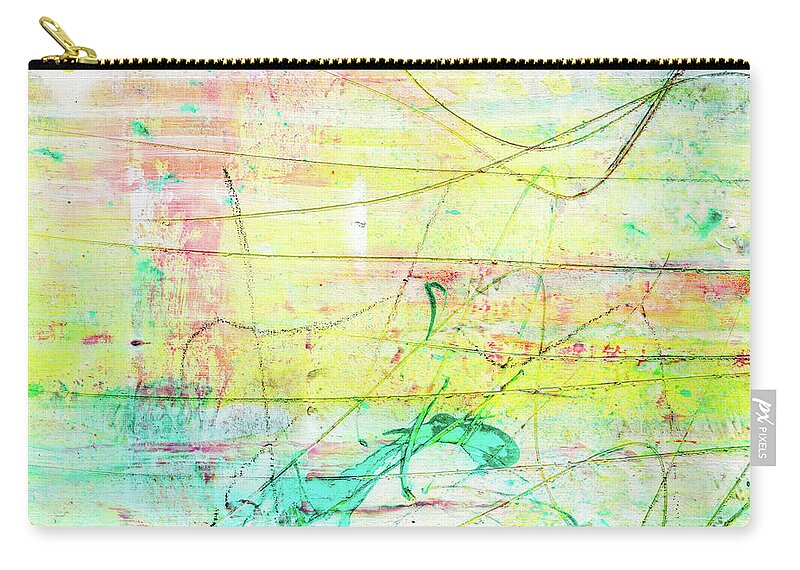 Abstract Zip Pouch featuring the painting Colorful Pastel Art - Mixed Media Abstract Painting by Modern Abstract