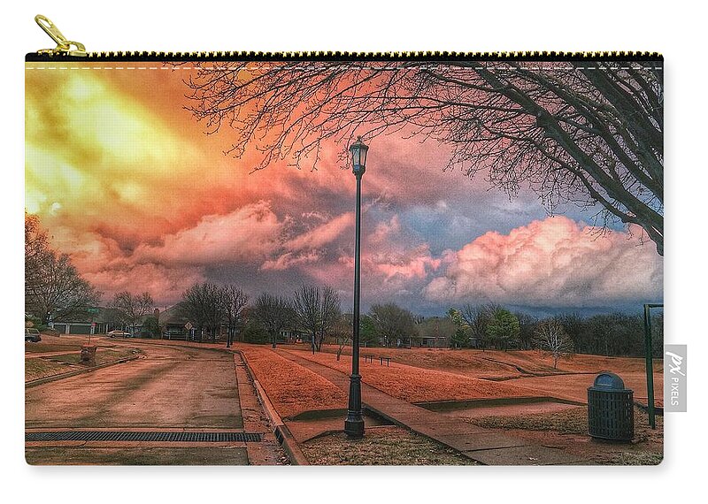 Clouds Zip Pouch featuring the photograph Colorful Storm Clouds by Buck Buchanan
