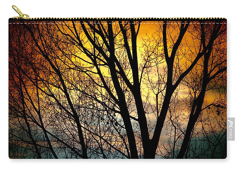 Sunsets Carry-all Pouch featuring the photograph Colorful Sunset Silhouette by James BO Insogna