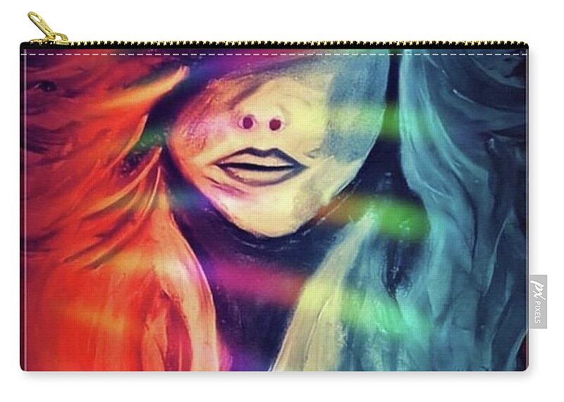 Artcollectors Zip Pouch featuring the pastel Colorful Woman by KeVa BeNee
