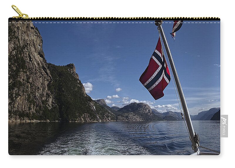 Lighthouse Zip Pouch featuring the photograph Colors of Norway by Lucinda Walter