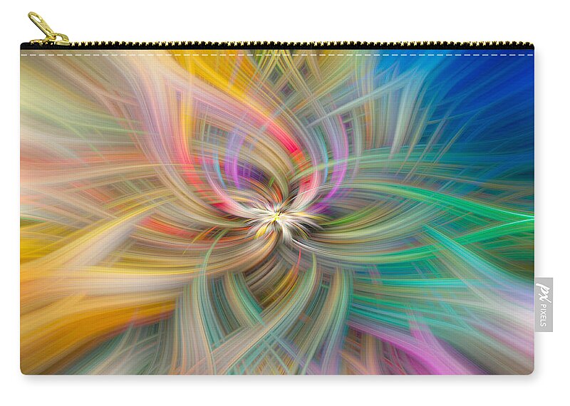 Face Mask Zip Pouch featuring the digital art Colourful Spiral 2 by Roy Pedersen