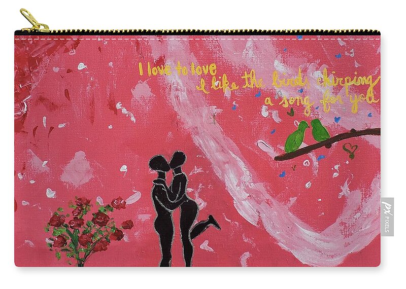Love Zip Pouch featuring the painting Come Be With Me by Jasmine Bradley