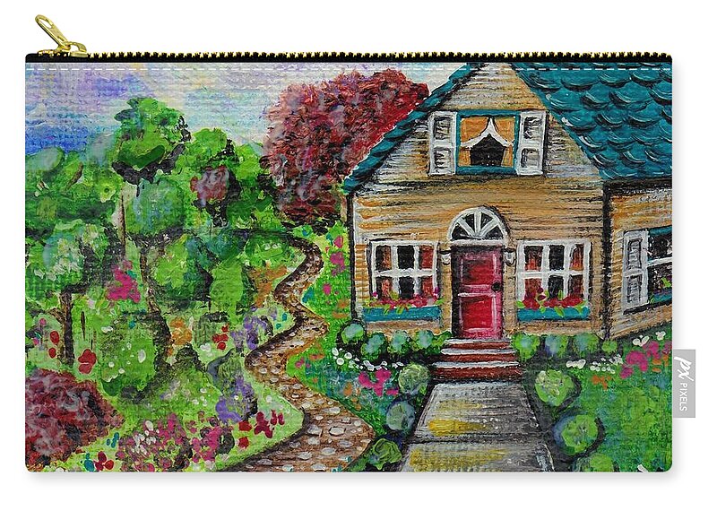  Zip Pouch featuring the painting Come over by Artist RiA