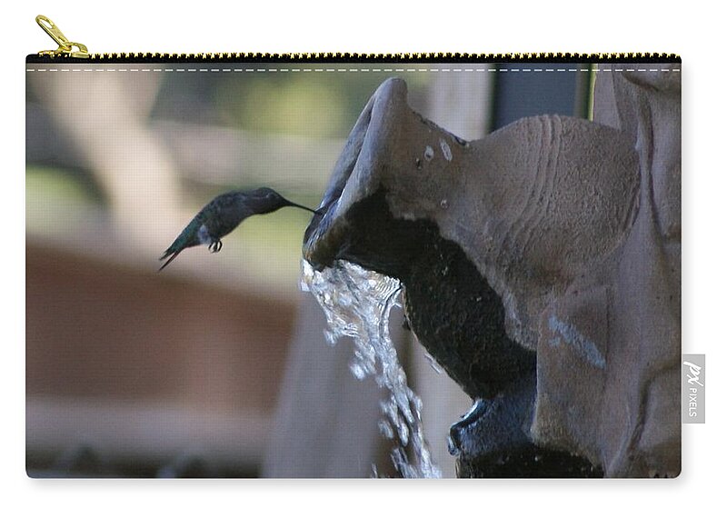 Hummingbird Zip Pouch featuring the photograph Coming in for Water by Liz Vernand