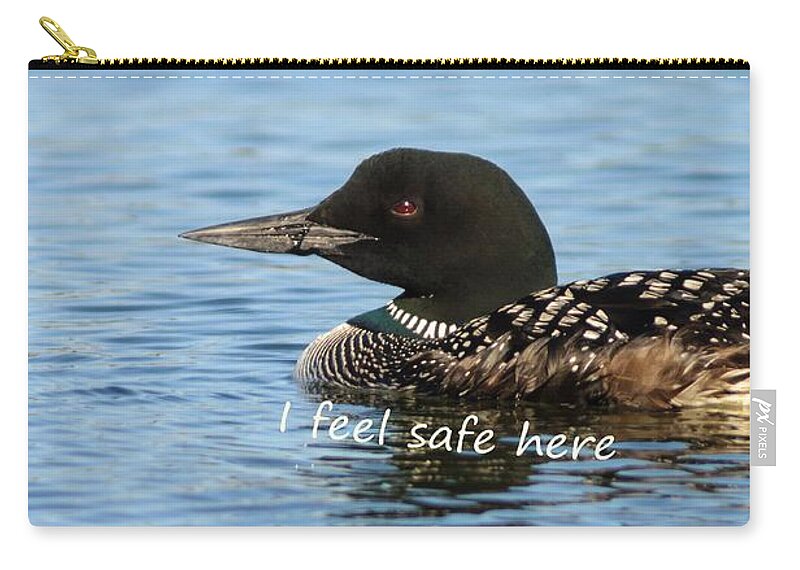  Carry-all Pouch featuring the photograph Common Loon says I Feel Safe Here by Sherry Clark
