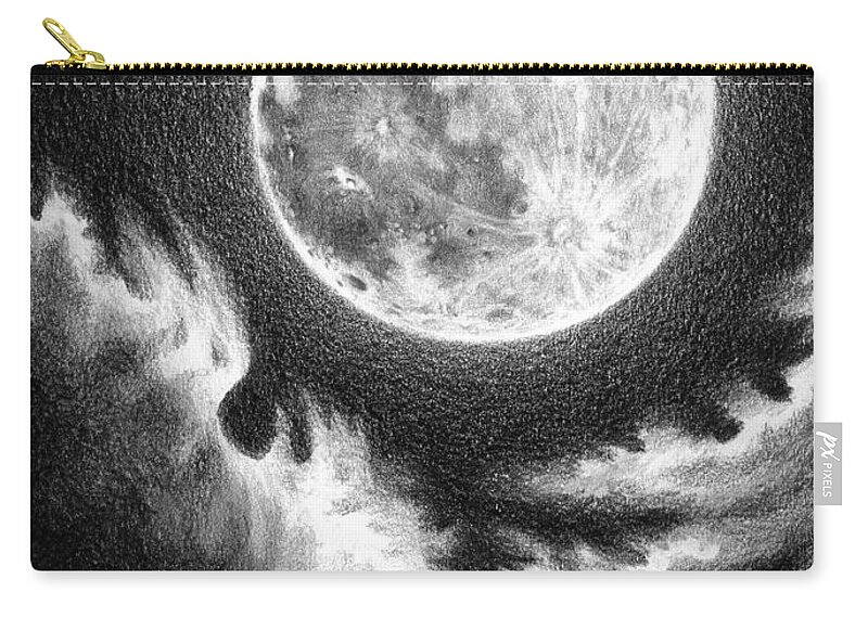 Moon Zip Pouch featuring the drawing Communion by Lucy West