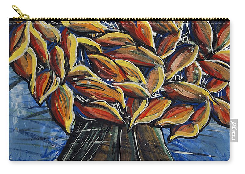Burning Bush Zip Pouch featuring the painting Community Connector by Rebecca Weeks