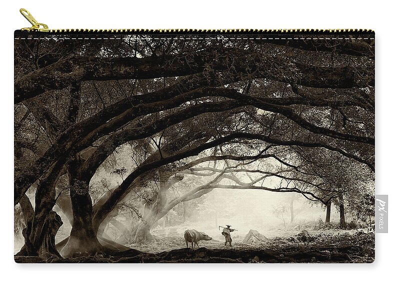 Asia Zip Pouch featuring the photograph Companionship by Usha Peddamatham