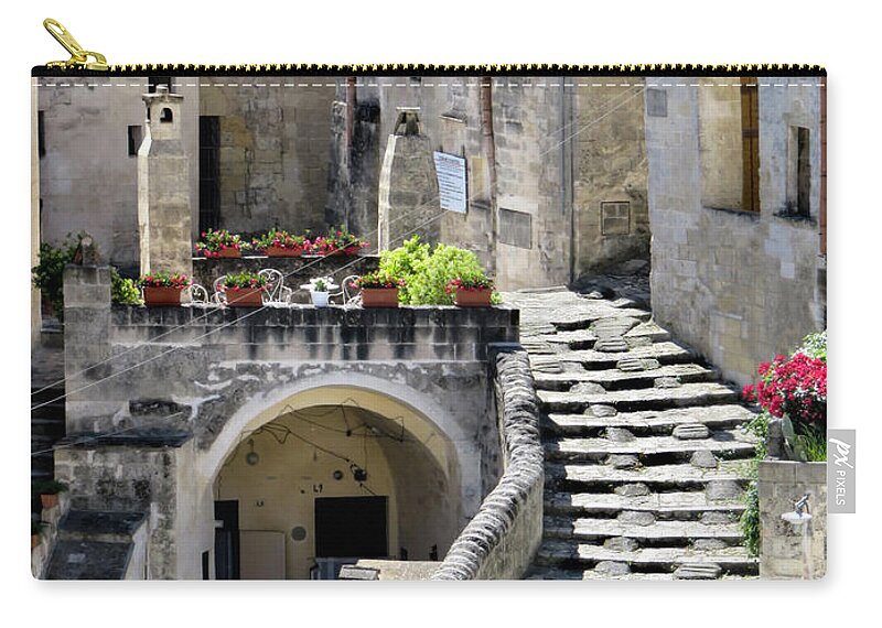 Matera Zip Pouch featuring the photograph Comune Di Matera.Italy by Jennie Breeze