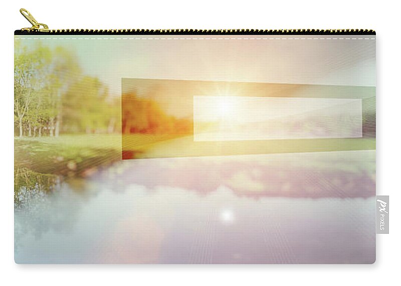 Landscape Zip Pouch featuring the photograph Conceptual Nature Background, Double Exposition by Ariadna De Raadt