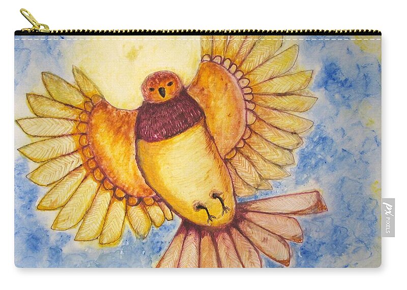 Birds Carry-all Pouch featuring the painting Concerning Angel Bird by Patricia Arroyo