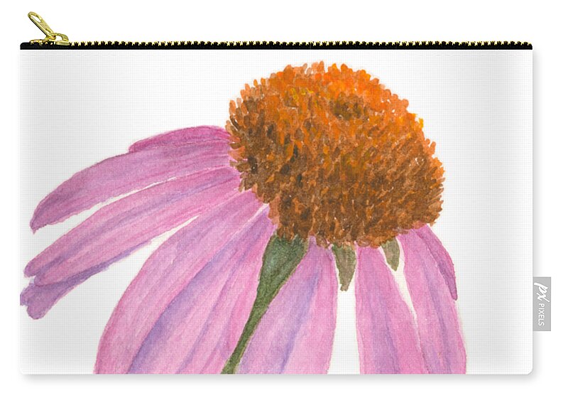 Flower Zip Pouch featuring the painting Coneflower by Monica Burnette