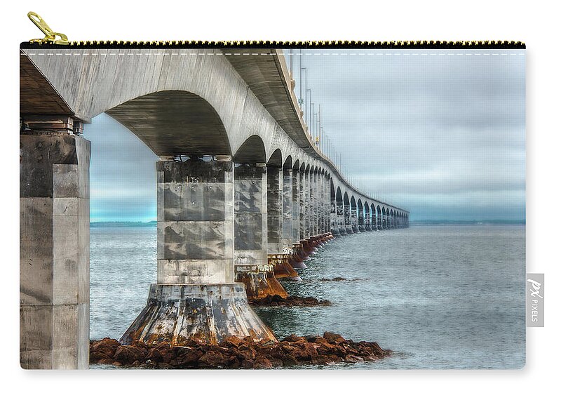 Prince Edward Island Zip Pouch featuring the photograph Confederation Bridge by Patrick Boening