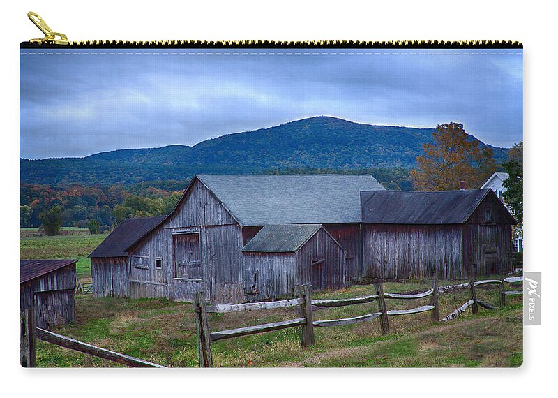 Landscape Zip Pouch featuring the photograph Connecticut river vally rustic barn by Jeff Folger