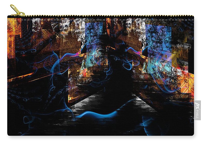 Abstract Zip Pouch featuring the digital art Connections by Art Di