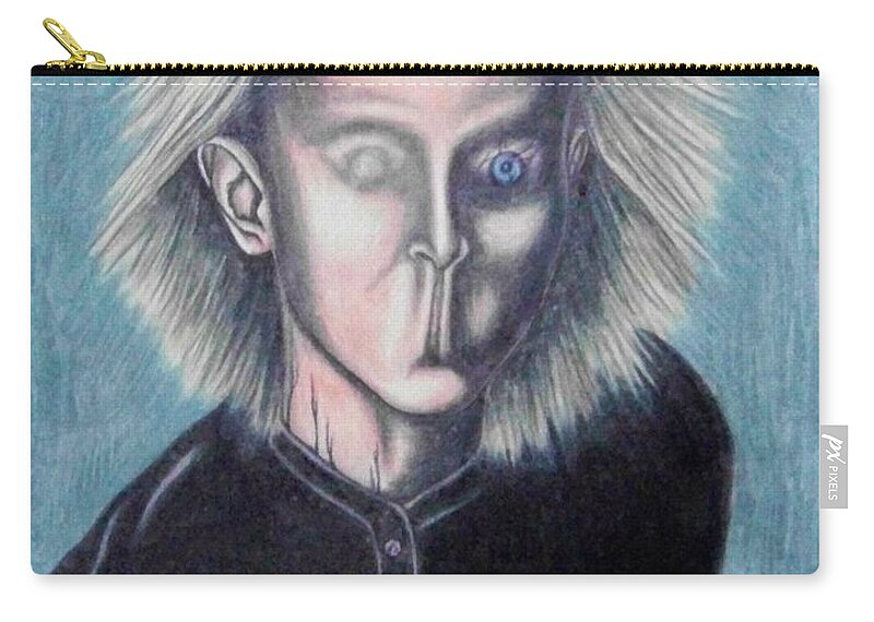 Tmad Zip Pouch featuring the drawing Consciousness by Michael TMAD Finney