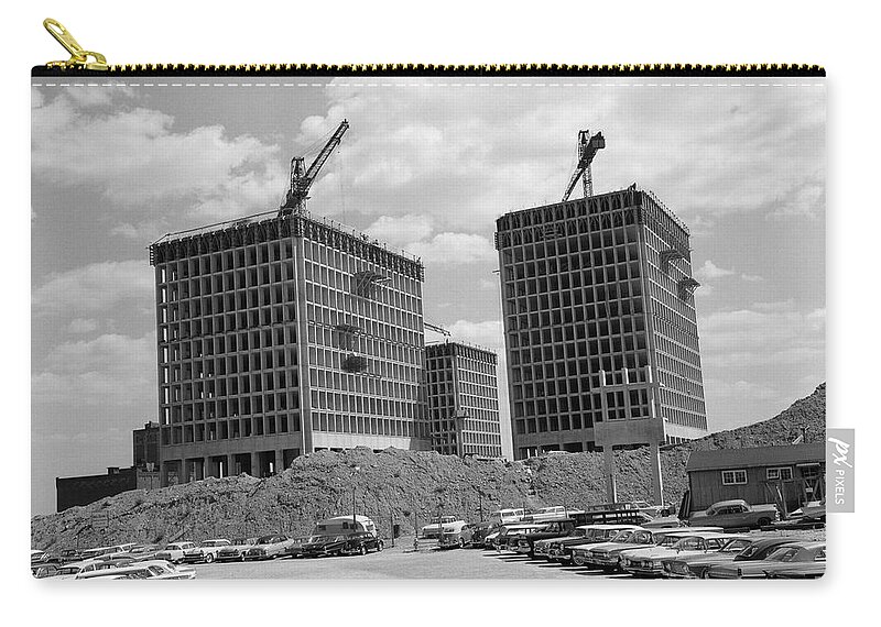 1960s Zip Pouch featuring the photograph Construction Site, C.1960s by H. Armstrong Roberts/ClassicStock