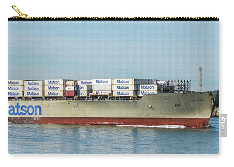 Container Ship Zip Pouch featuring the photograph Container Ship by Paul Freidlund