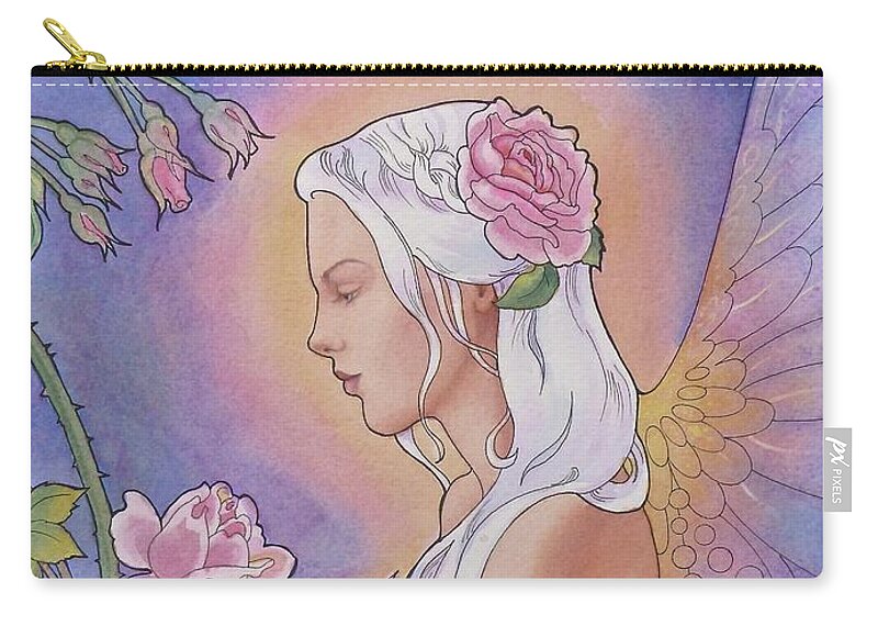 Watercolor Zip Pouch featuring the painting Contemplation of Beauty by Victoria Lisi