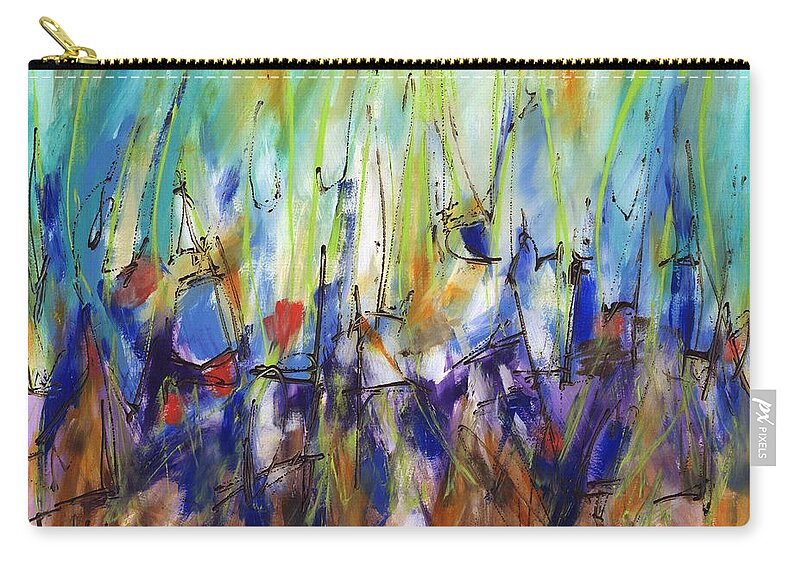 Abstract Zip Pouch featuring the painting Contemporary Art Twenty-Six by Lynne Taetzsch