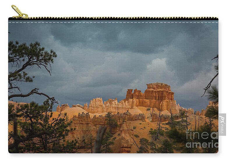 Bryce Canyon Zip Pouch featuring the photograph Contrast in Bryce Canyon by Agnes Caruso