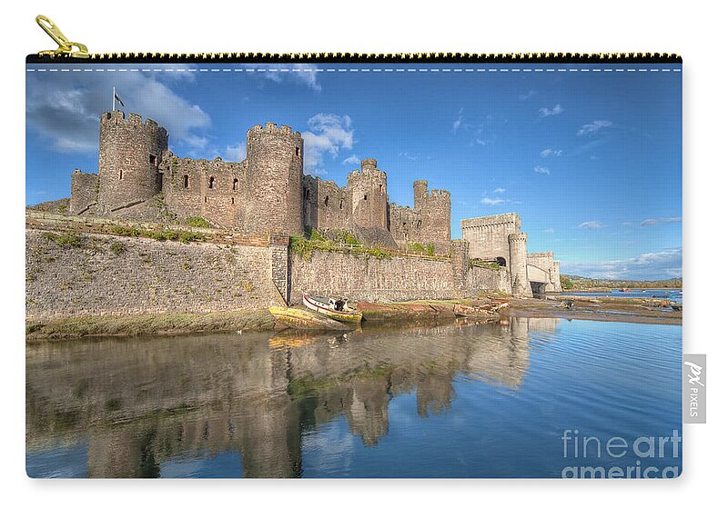 Conwy Castle Zip Pouch featuring the photograph Conwy Castle by Adrian Evans
