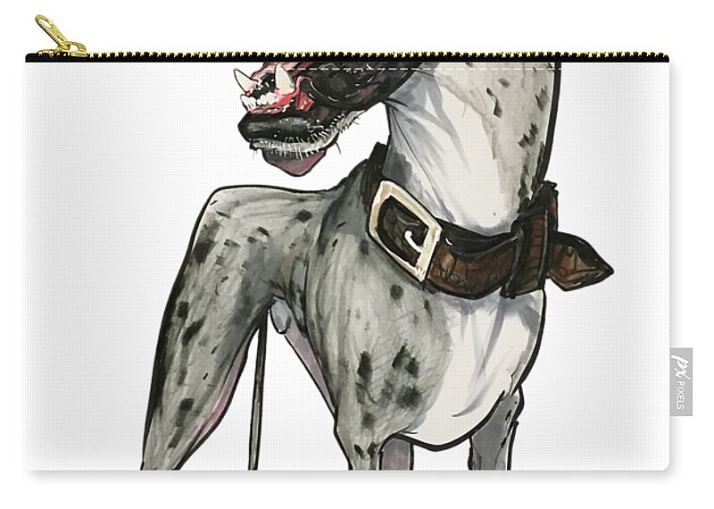 Great Dane Zip Pouch featuring the drawing Cooper 3636 by John LaFree