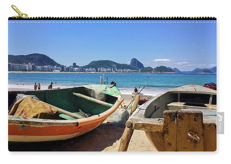 Riodejaneir Zip Pouch featuring the photograph Copacabana by Cesar Vieira