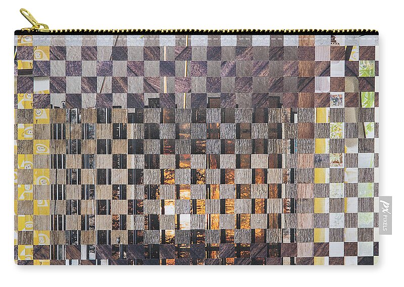 Paper Weaving Zip Pouch featuring the mixed media Copper Glow by Jan Bickerton