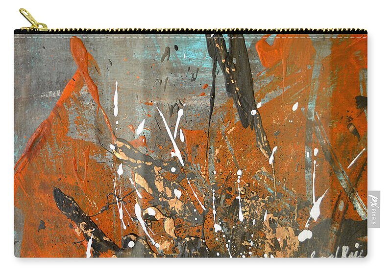 Sonal Raje Zip Pouch featuring the painting Copper Moon by Sonal Raje