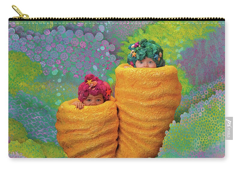 Under The Sea Zip Pouch featuring the photograph Coral Babies by Anne Geddes