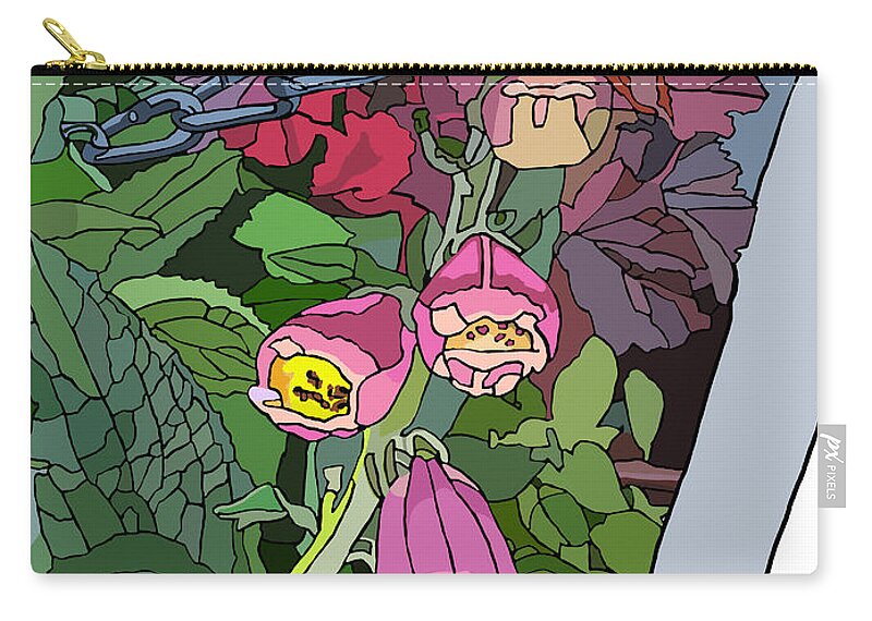 Coral Bells Zip Pouch featuring the painting Coral Bells in the Garden by Jamie Downs