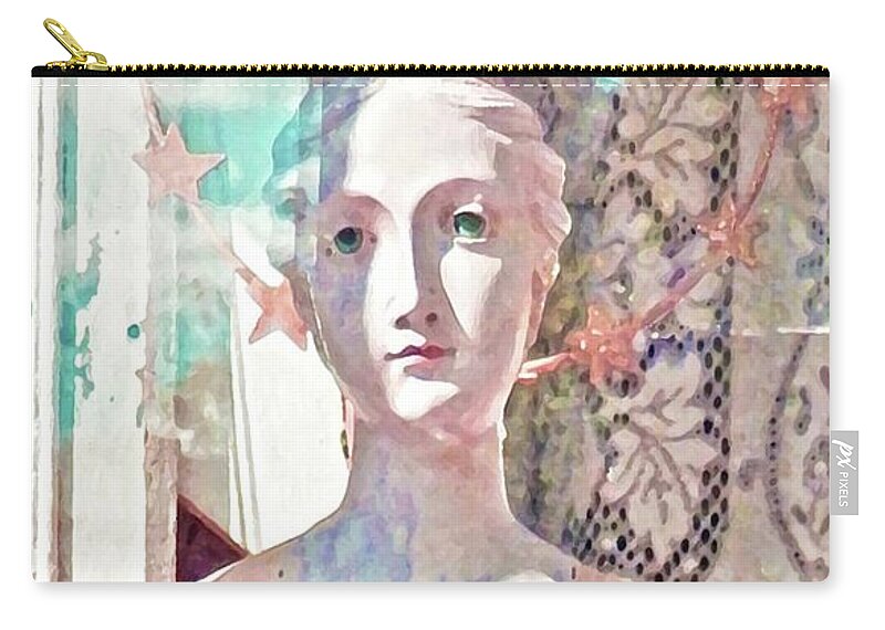 Coral Zip Pouch featuring the digital art Coral Princess by Ann Johndro-Collins