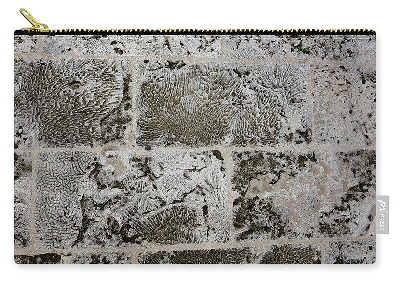 Texture Carry-all Pouch featuring the photograph Coral Wall 205 by Michael Fryd