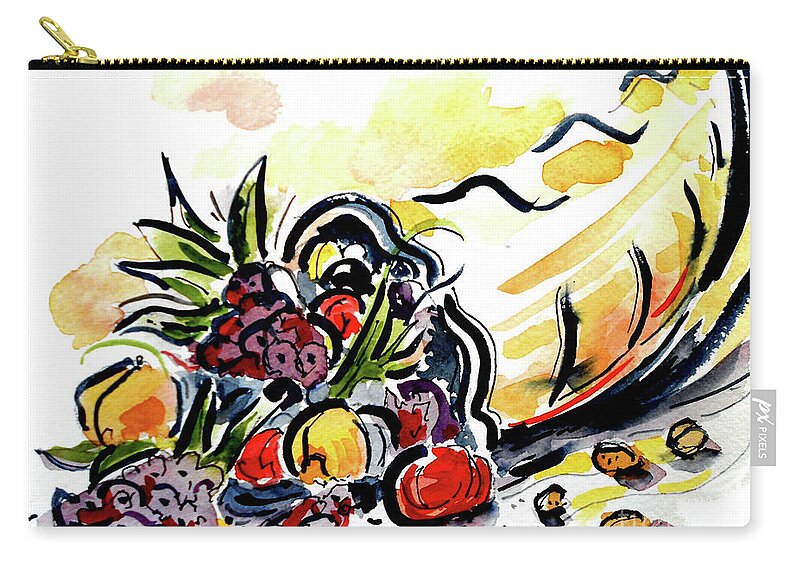 Cornucopia Zip Pouch featuring the painting Cornucopia by Terry Banderas